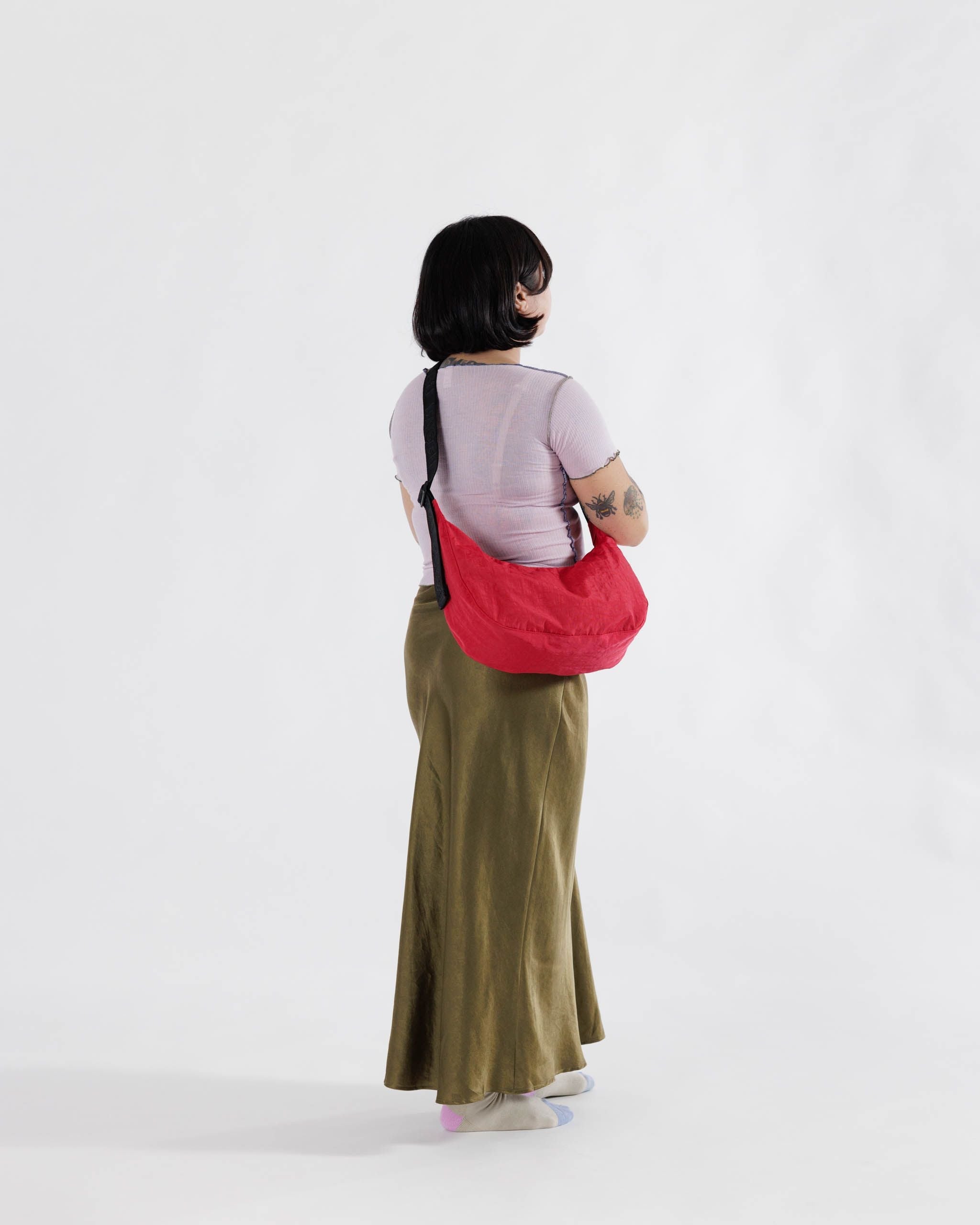 Medium Nylon Crescent Bag - Candy Apple image 1